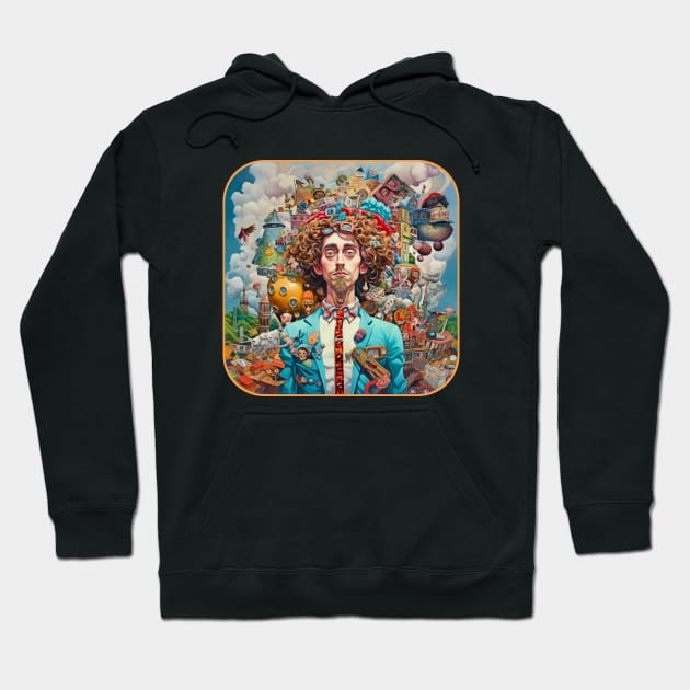 Men Graphic Design Fashion AI artwork Cool Imagination Hoodie by Funny Stuff Club